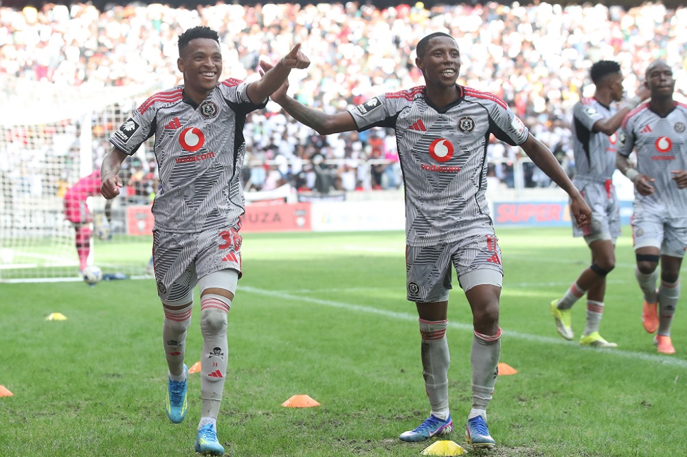 Orlando Pirates players in action on the pitch